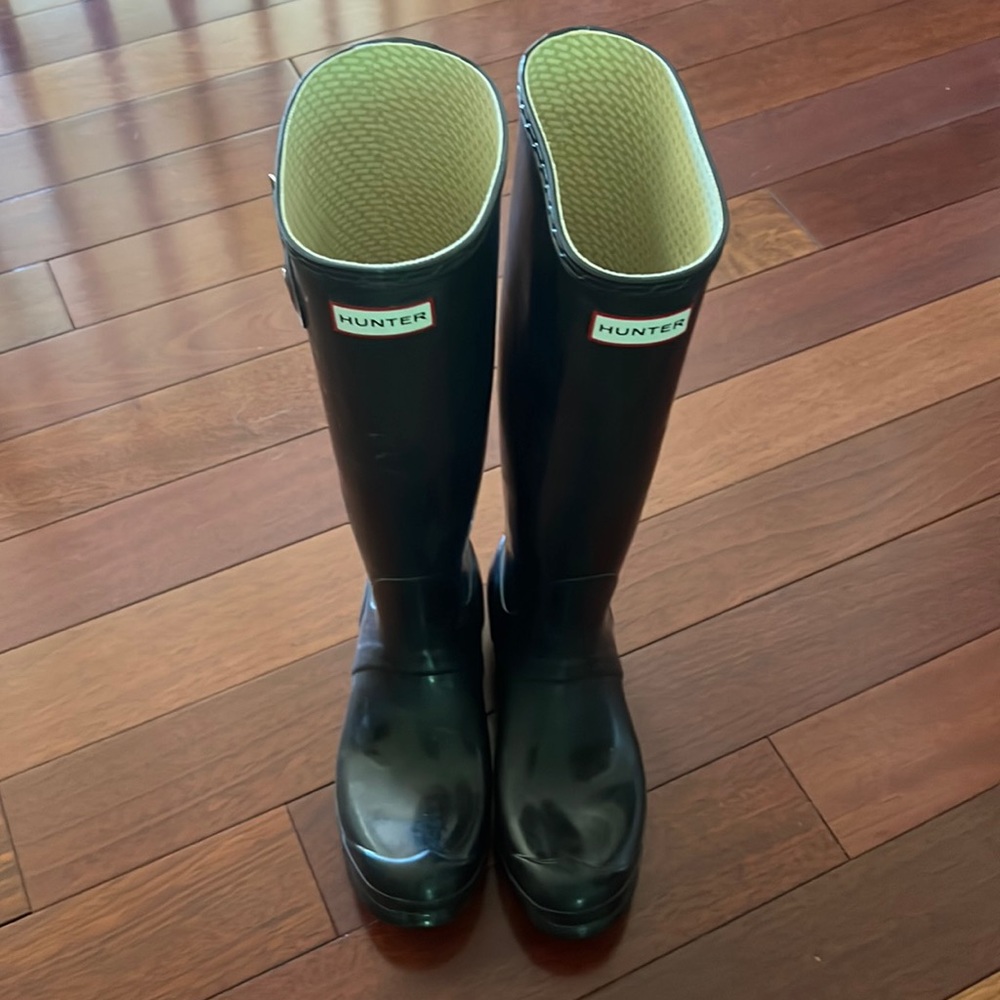 Hunter, original Black tall boots, size 7